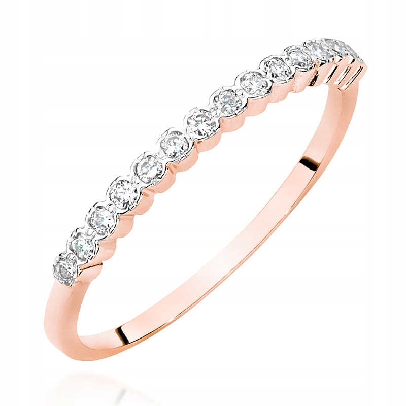 Ružový zlatý prsteň 585 s diamantmi 0,07ct