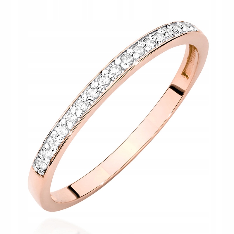 Ružový prsteň Zlatý prsteň 585 + diamanty