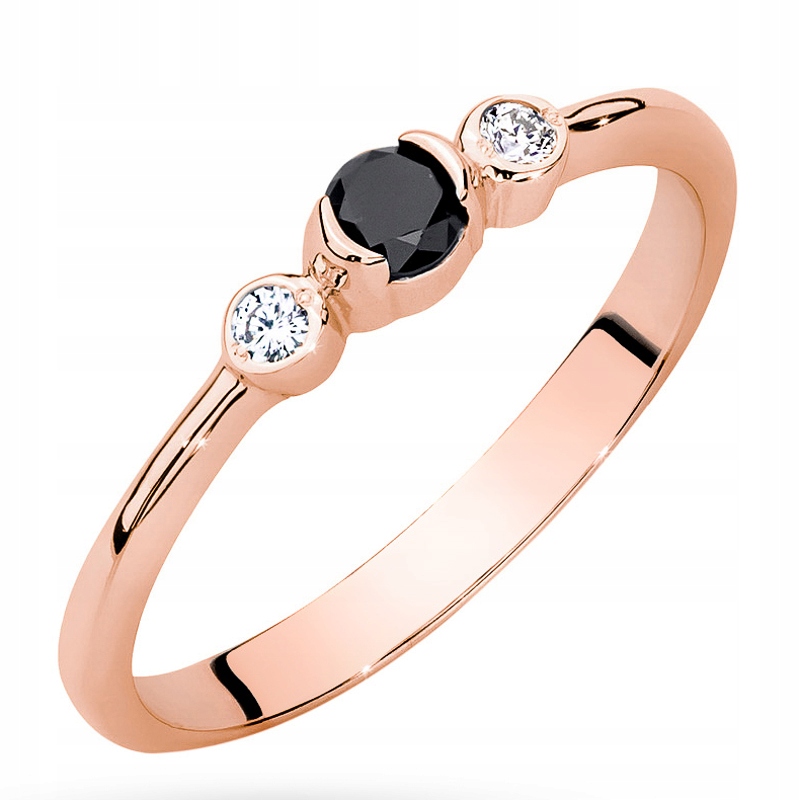 Ružový zlatý prsteň pr. 585 + diamanty 0,18ct