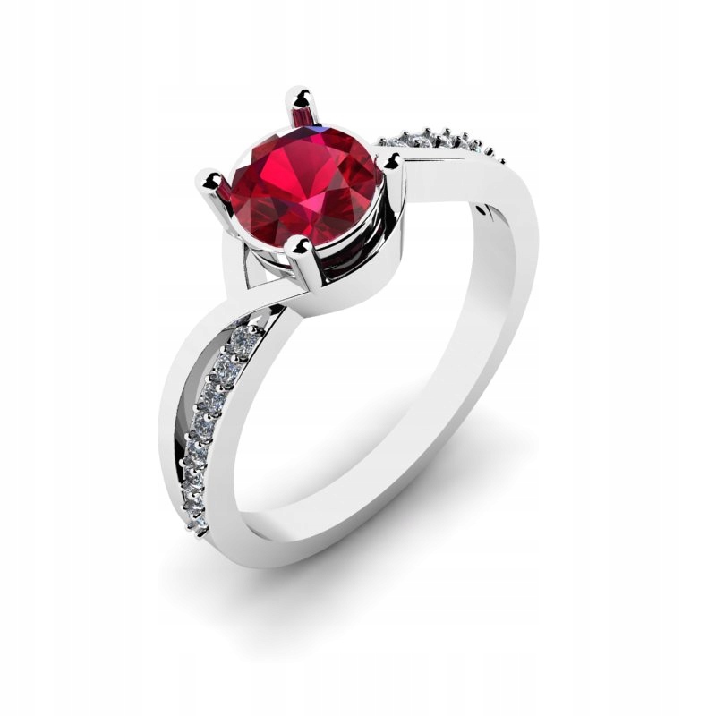 RUBY GLOSSY RING v BIELOM ZLATO