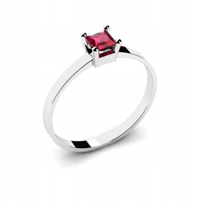 BIELY ZLATÝ RUBY PRSTEN 14CARAT 24H