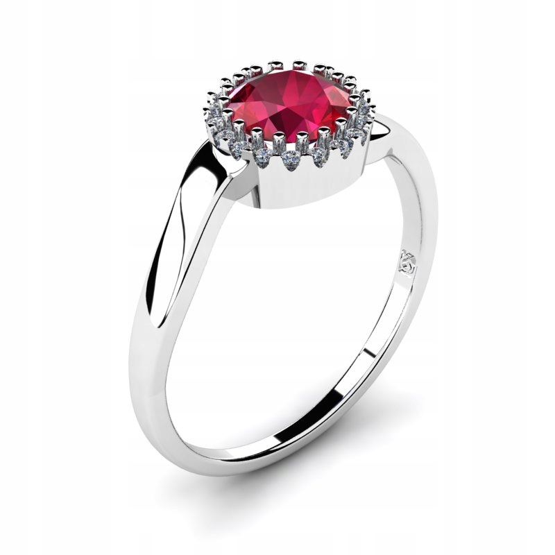 BIELY ZLATÝ VEĽKOOBCHOD RUBY RING