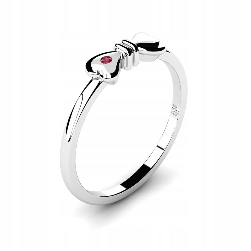 RUBY RING vyrobený Z BIELEHO ZLATA