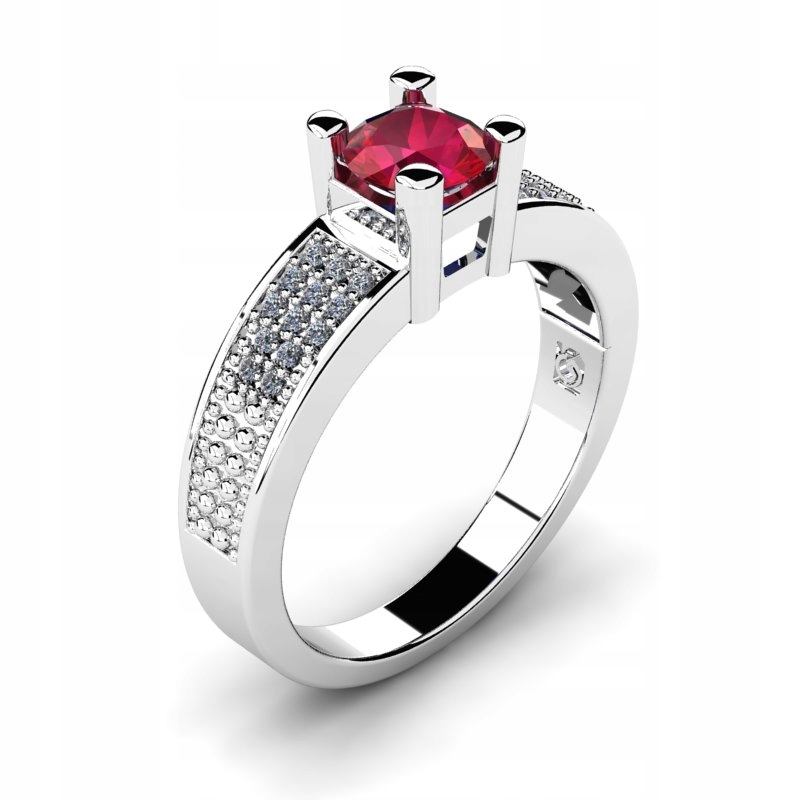 BIELY ZLATÝ RUBY RING 14K VÝROBCA