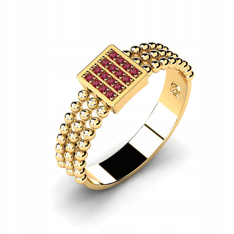 RUBY GOLD RING TROJRADOVÉ LOPTY