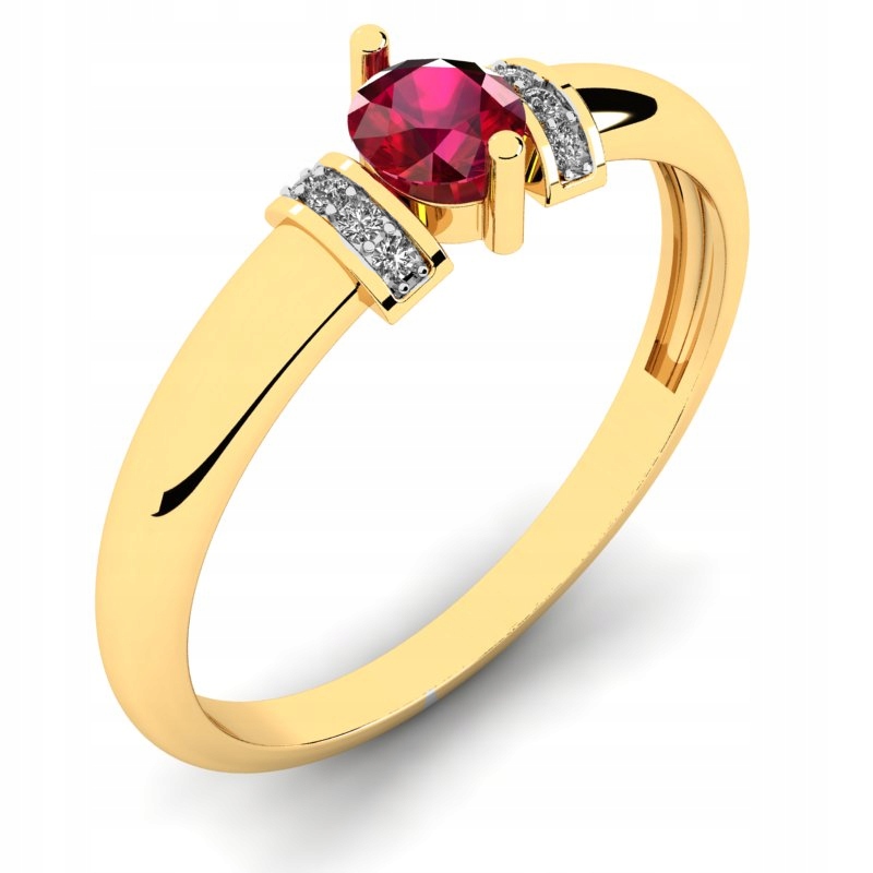 ZLATÝ RUBY RING S ZIRKÓNIOU