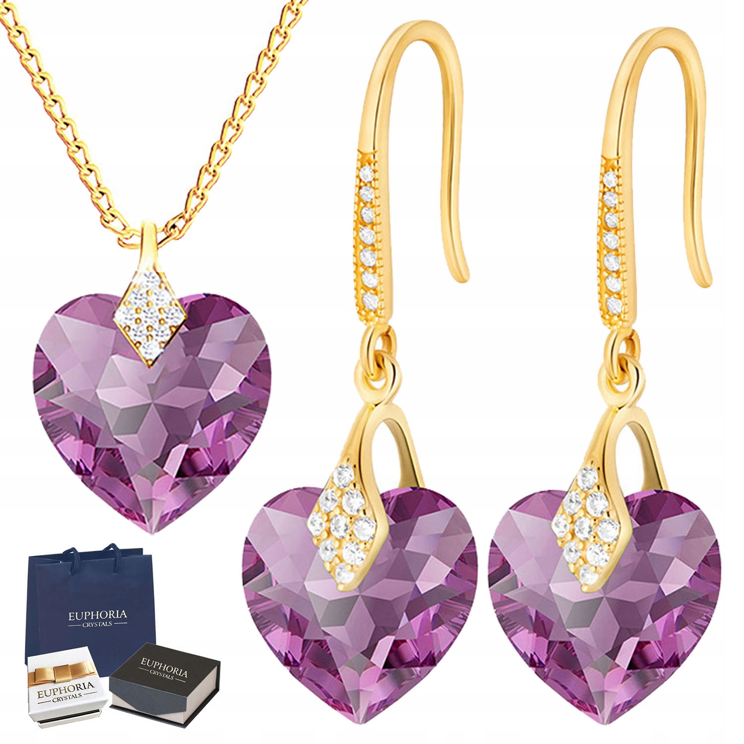 Paradise Hearts Golden Wedding Swarovski Silver 925