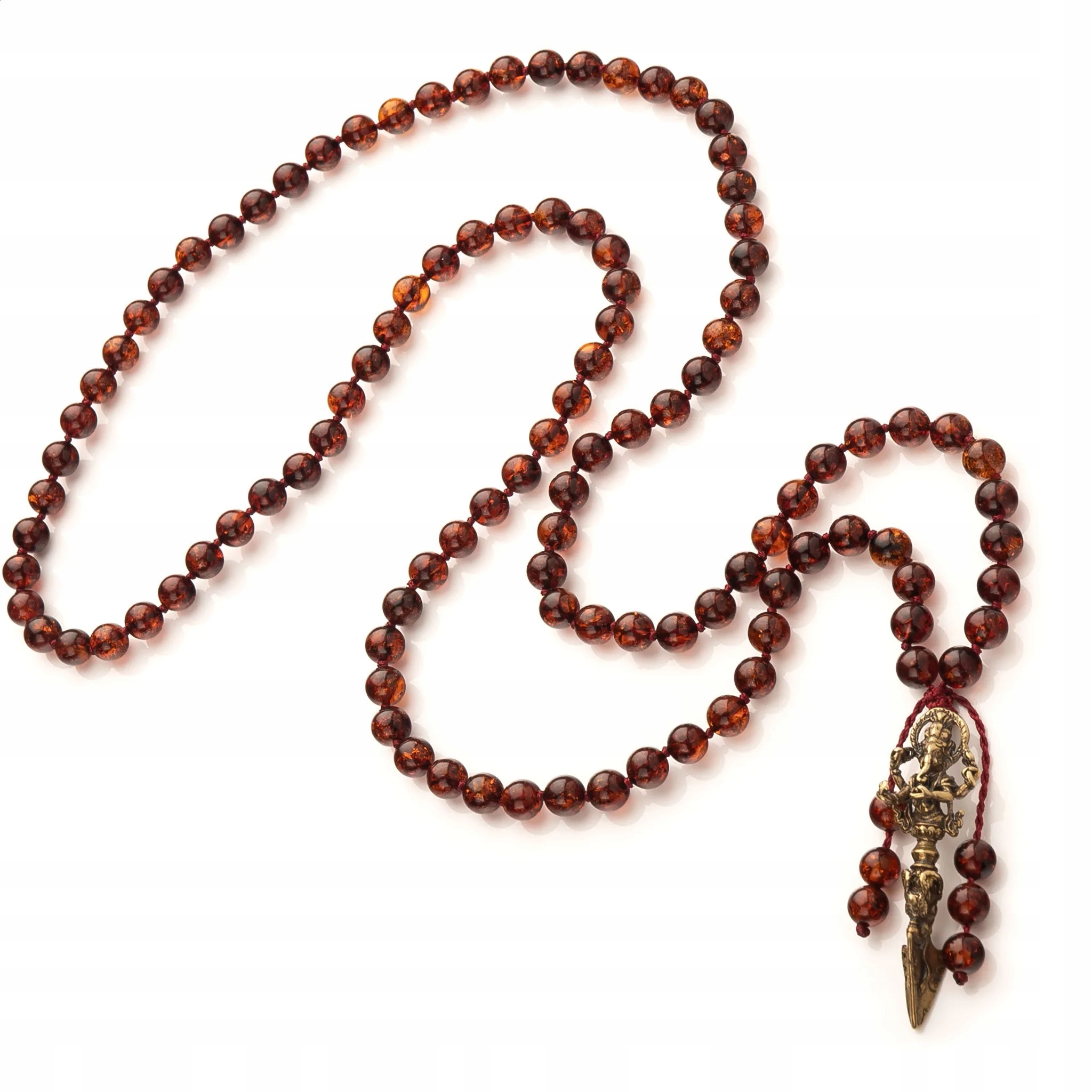 Budhistický ruženec Amber | Ganesha hlava | Ochrana