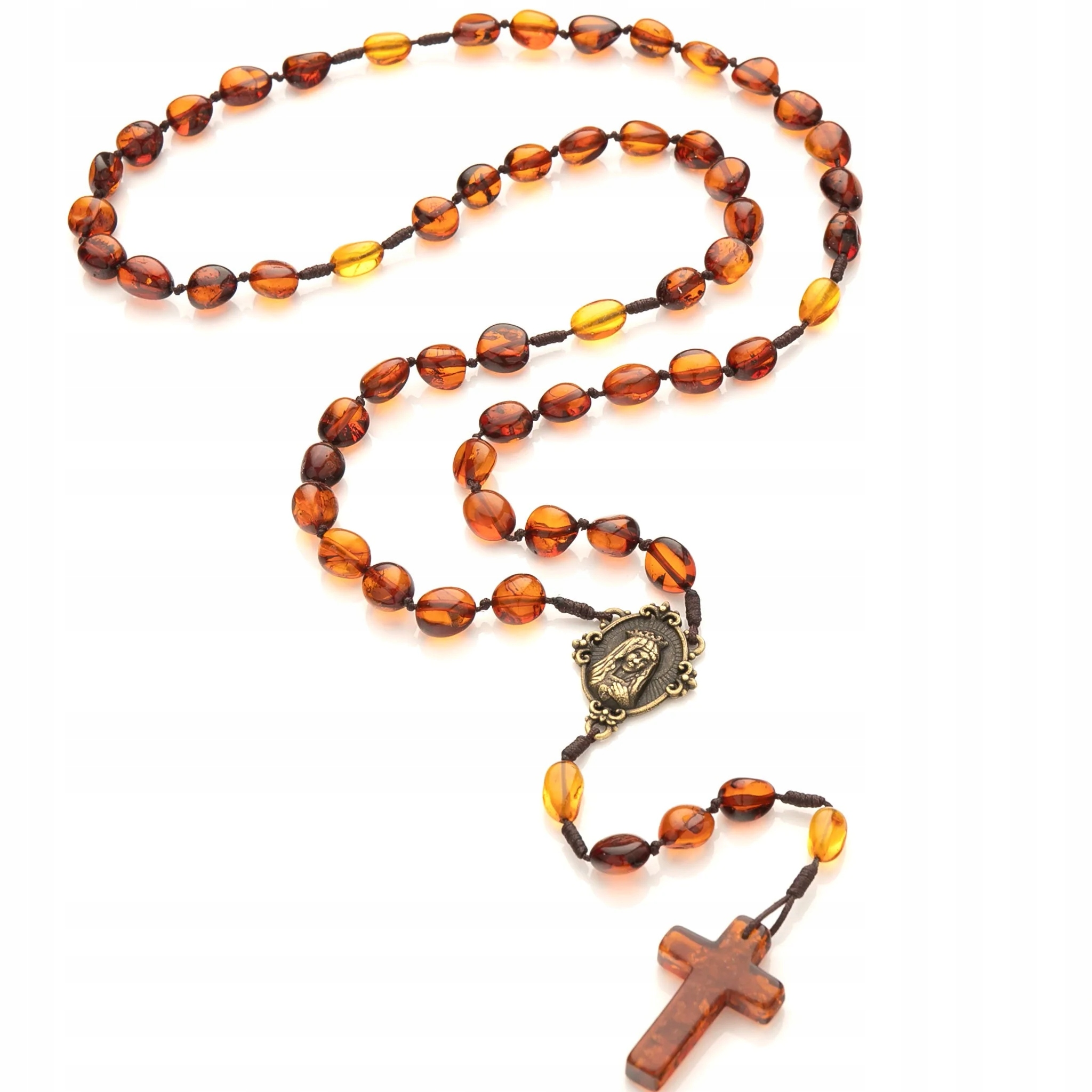 Ruženec | Amber | Medail Immaculate Heart of Mary