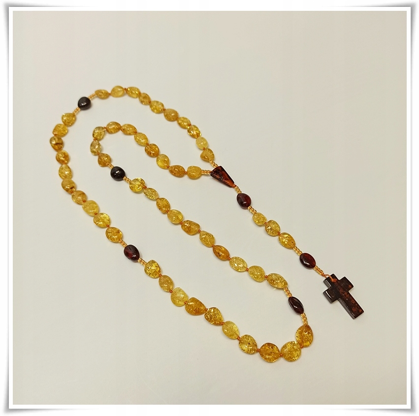 Amber Rosary na citrónovej šnúre