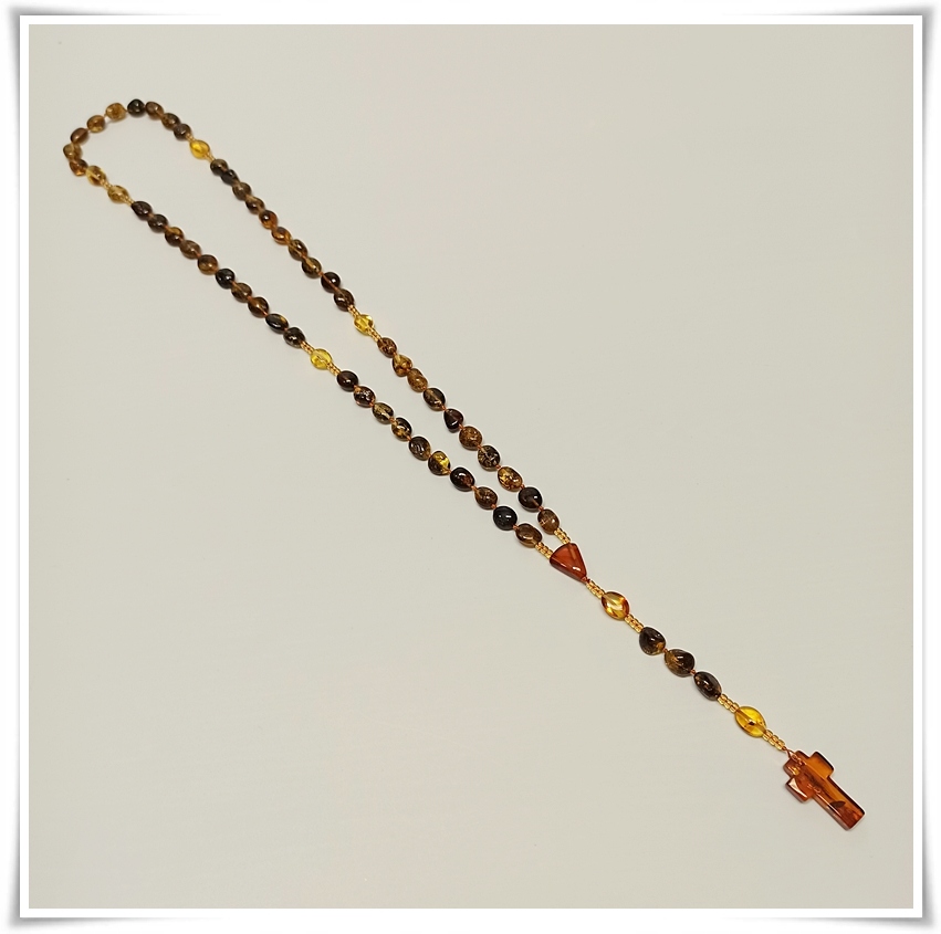Amber Rosary na zelenej šnúre