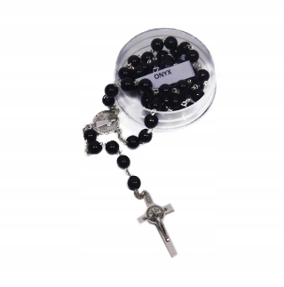 Prírodný kameň ruženca - Onyx - 39452