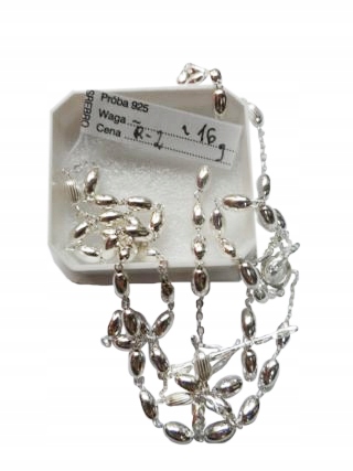 Strieborný oválny ruženec 16G - 08683