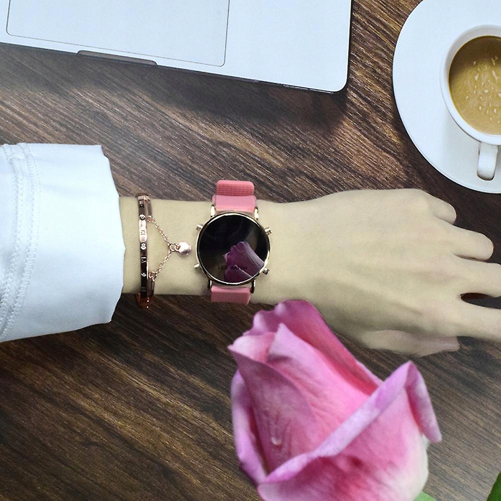 Pink -unisex Round LED Digital Watch GLA