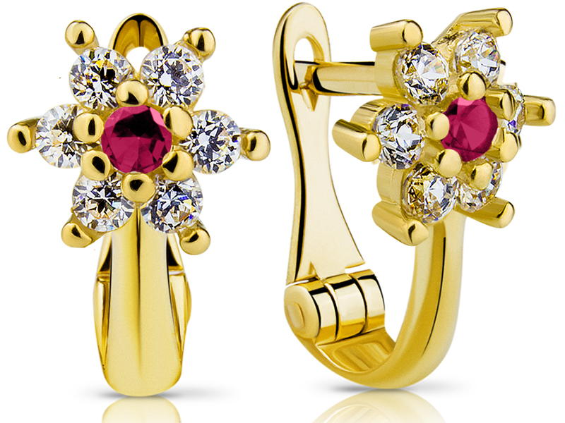Rubies Golden KIDS náušnice na krst pr. 333