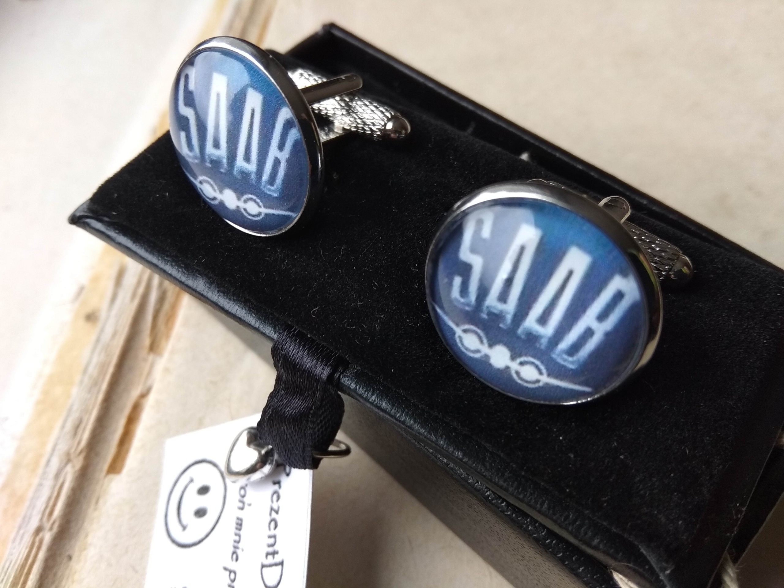 SAAB CUFFLINKS FOR THINK Graphics Logo Box