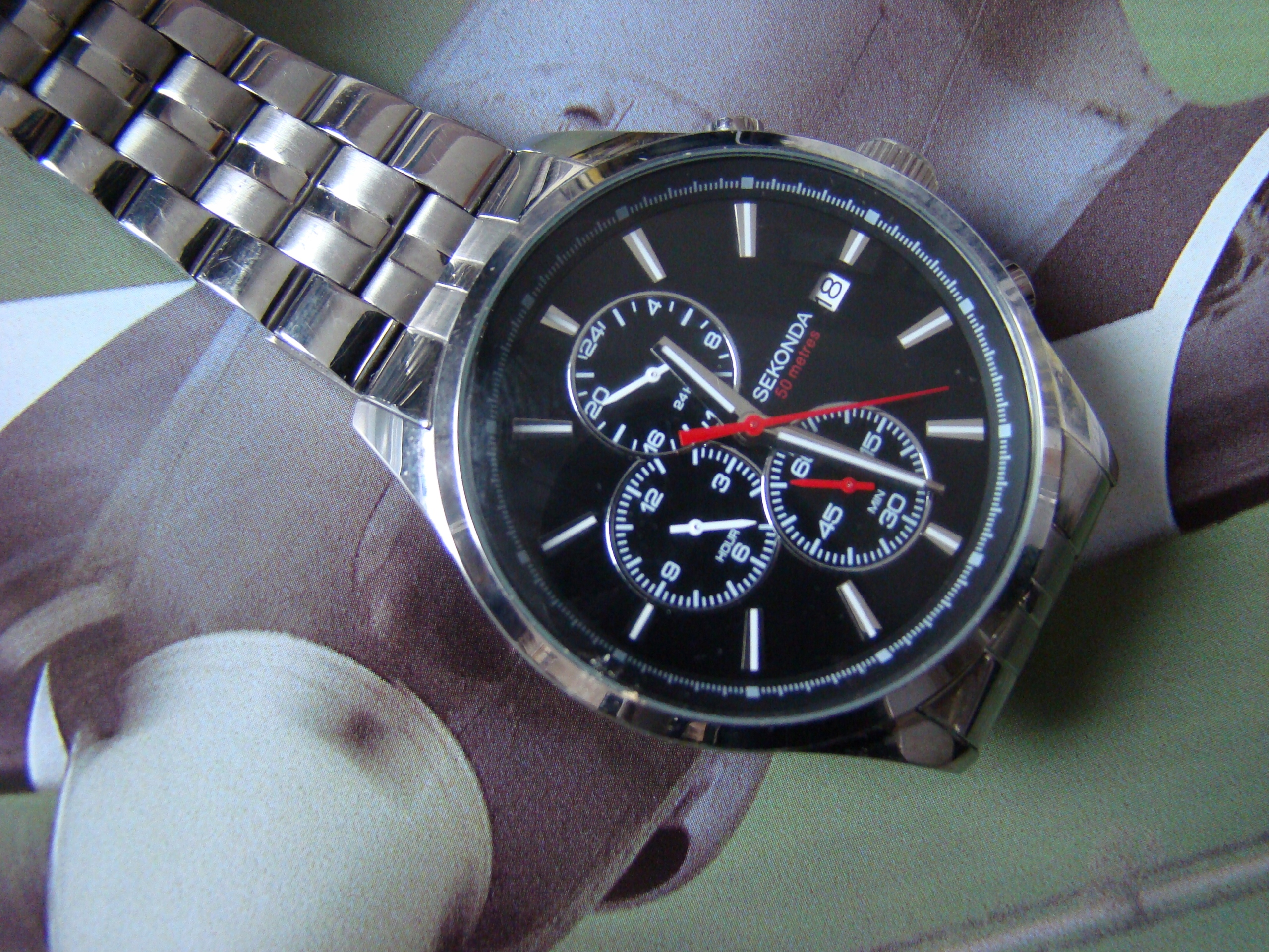 Pánské hodinky - Sekunda elegantný chronograf 1483 brithský dizajn