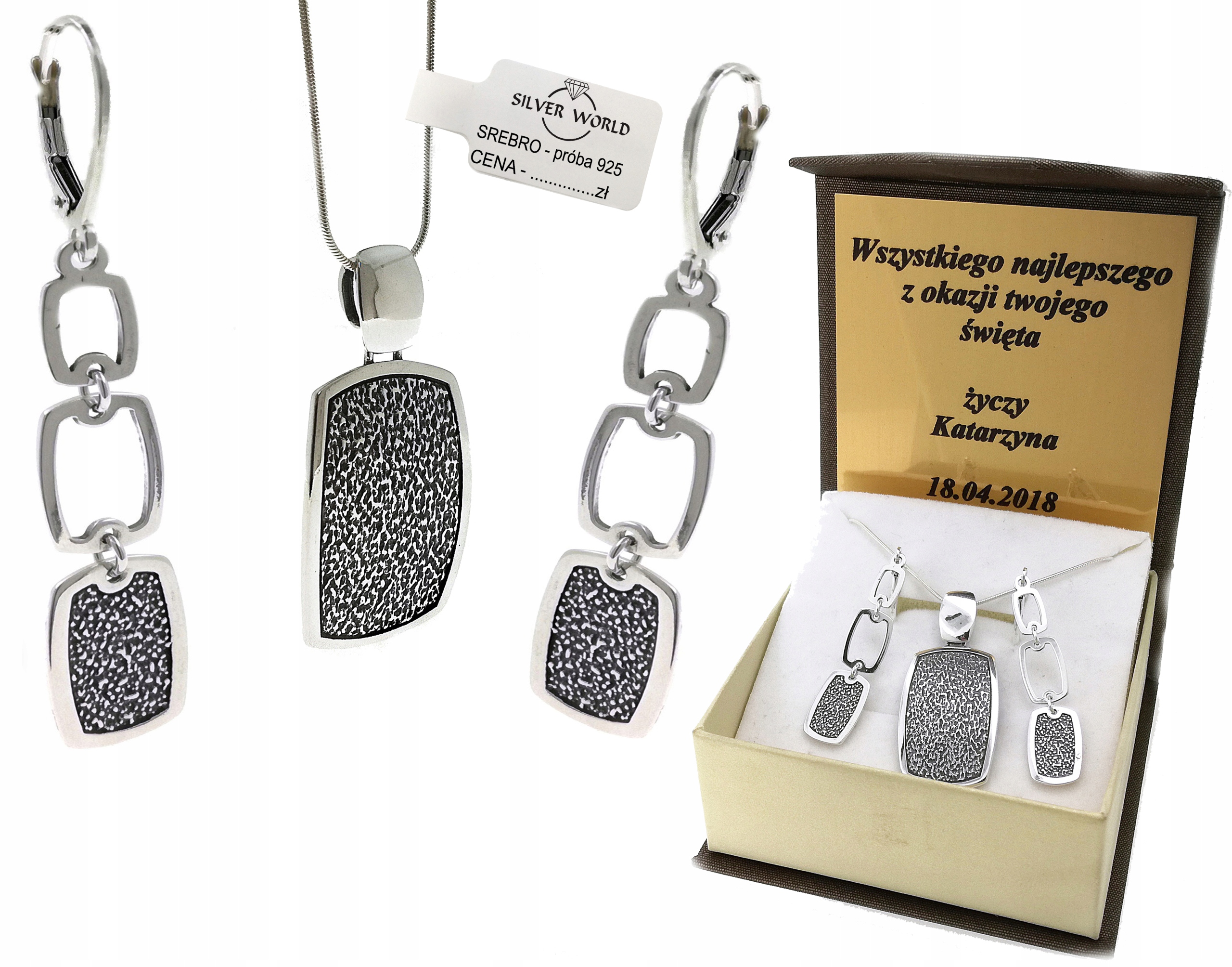 ROZTOMNÝ SET STRIEBORNÝCH BIŽUTÉRIÍ 925 + GRAVÍR
