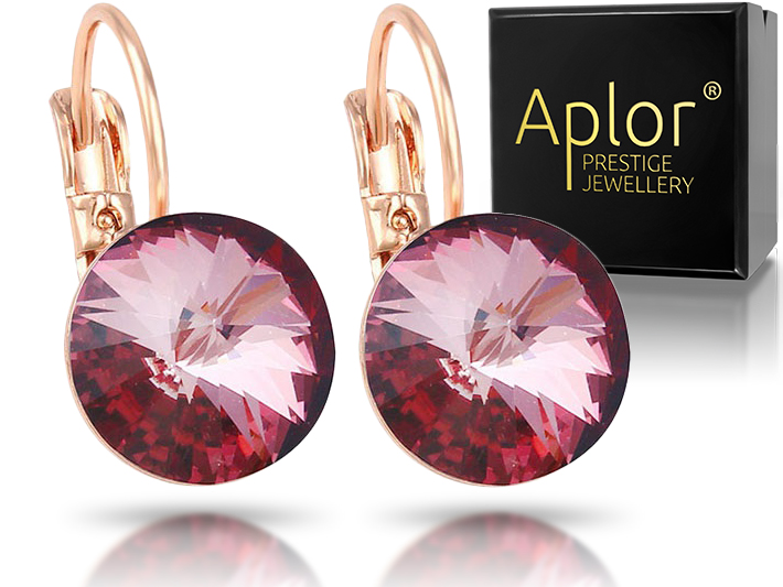 Závesné náušnice SMART Gold Pink Kr. Swarovski