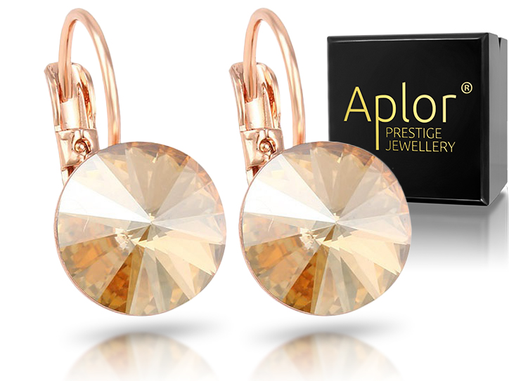 SMART zlaté náušnice s kvapkami Topaz Kr. Swarovski