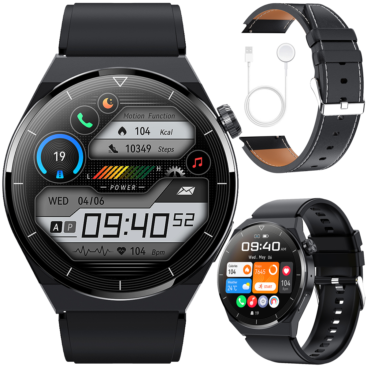 Pánské hodinky - Smartwatch s funkciou konverzácie pulzuje tlakové menu PL