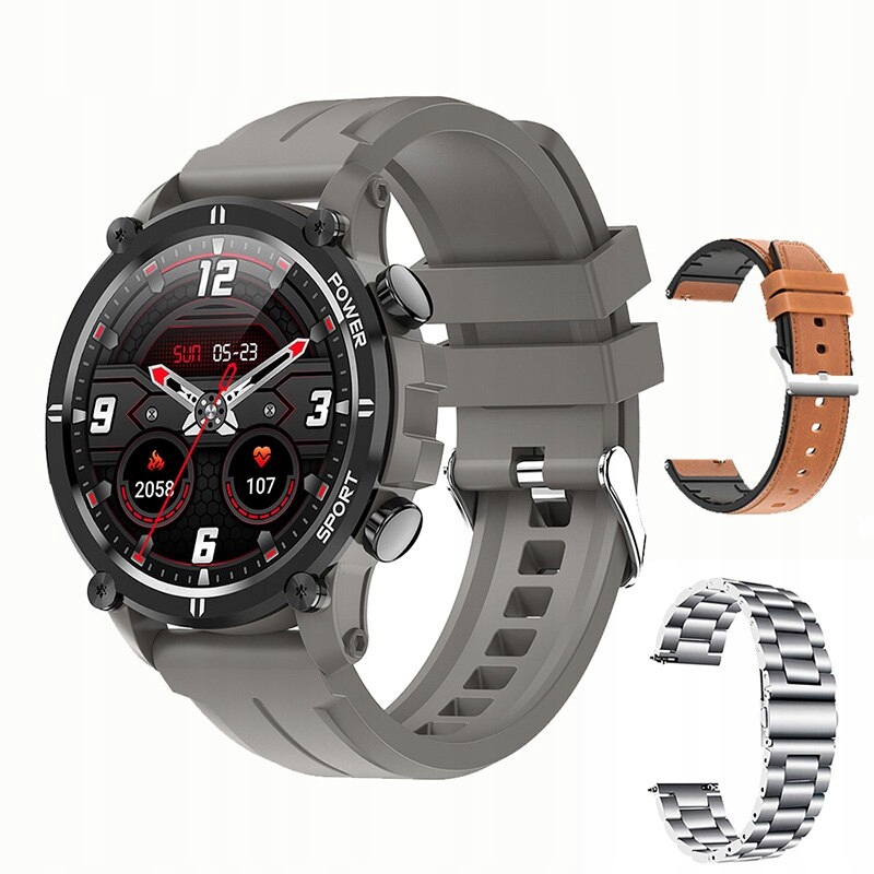 Unisex hodinky - Smartwatch Watch-17 Gray 1Si 1stl 22 mm