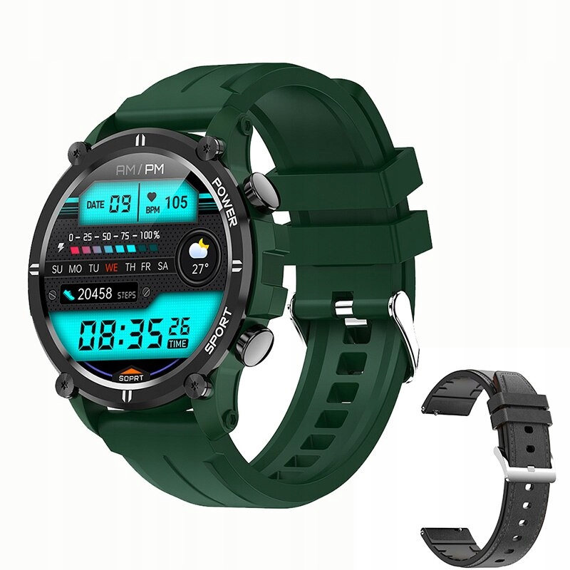 Unisex hodinky - Smartwatch Watch-20 Green Black SI 22 mm
