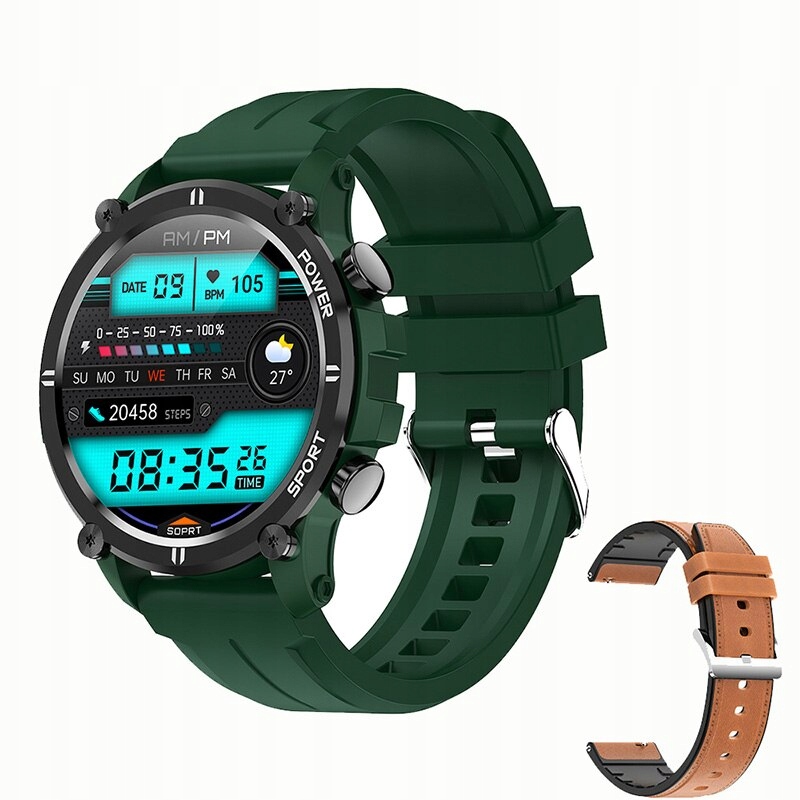 Unisex hodinky - Smartwatch Watch-21 Green Brown SI 22 mm