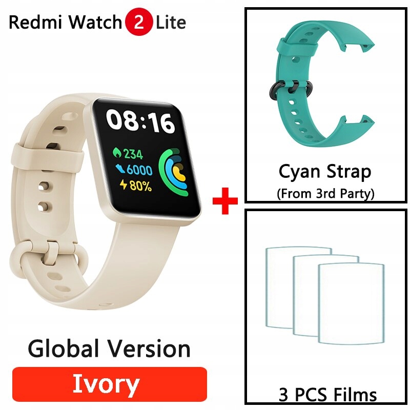 Unisex hodinky - Smartwatch Watch-Ad Cyan Stripe n film