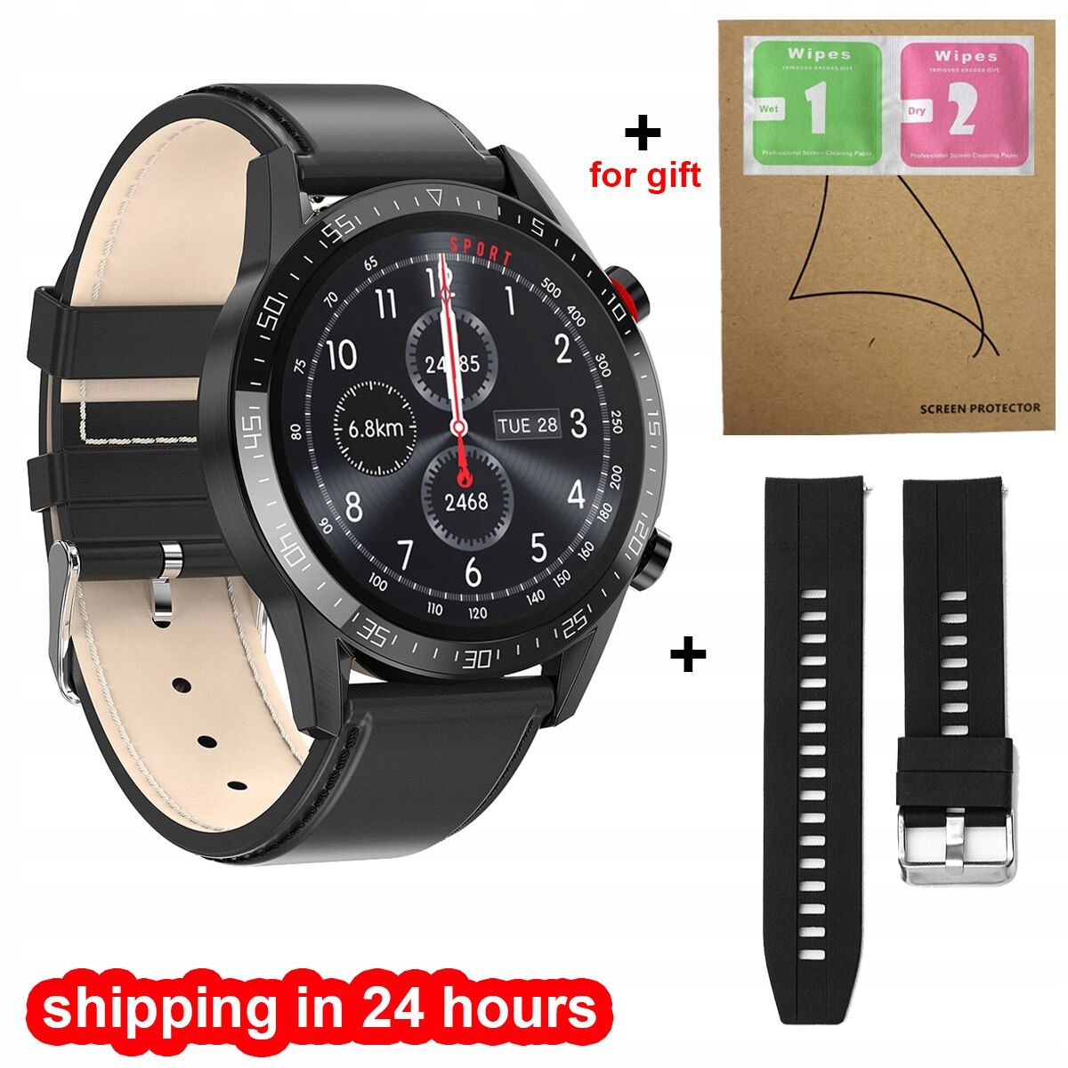 Unisex hodinky -  Smartwatch Watch-Bk-SKóra BK-KAUCZUK