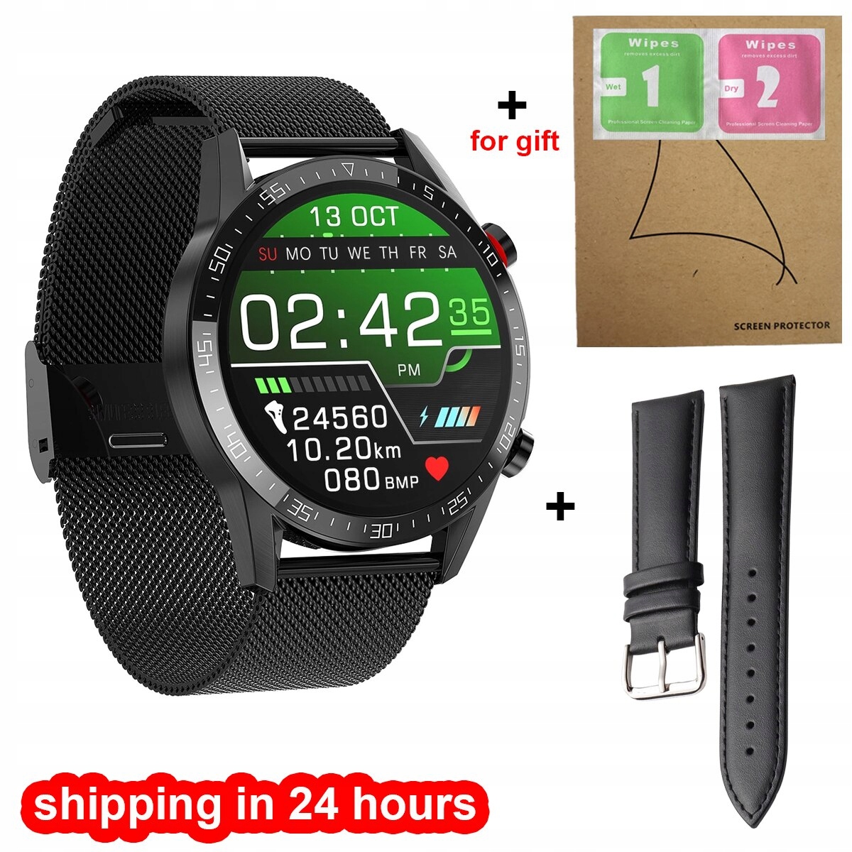 Unisex hodinky - Smartwatch Watch-BK-Stal BK-SKóra