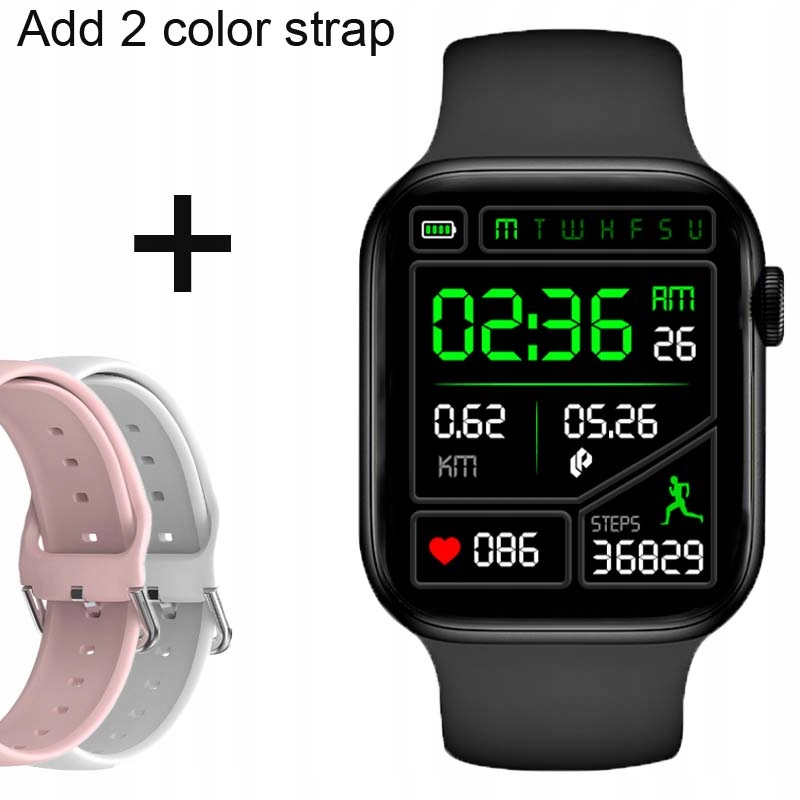 Unisex hodinky - Smartwatch Watch-bk Pridajte ružovú bielu farbu
