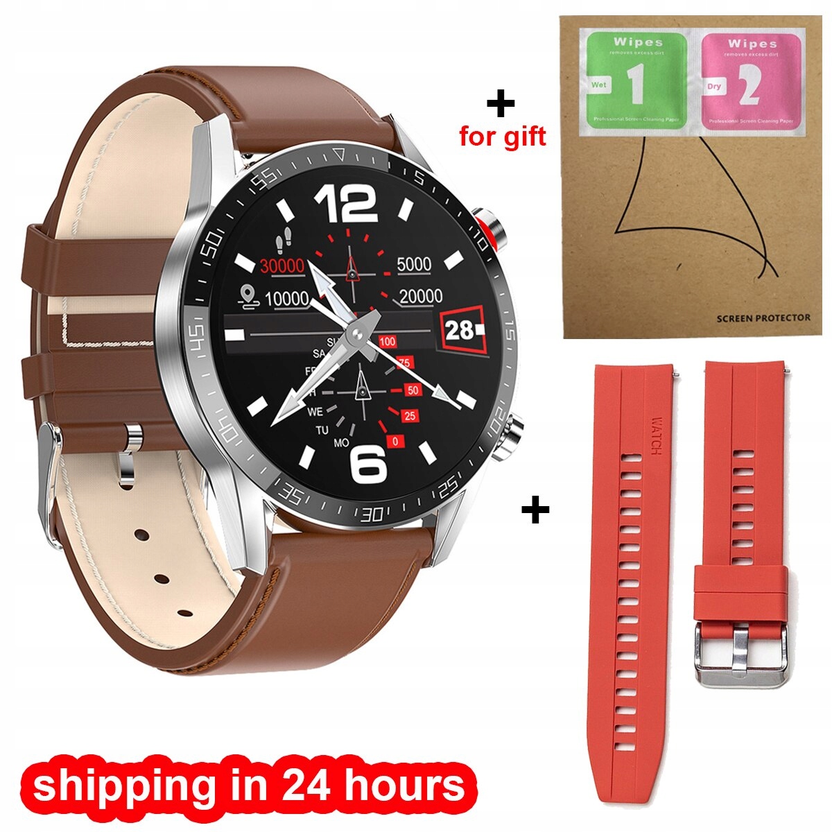 Unisex hodinky -  Smartwatch Watch-Bn-Skóra Rd-Guma