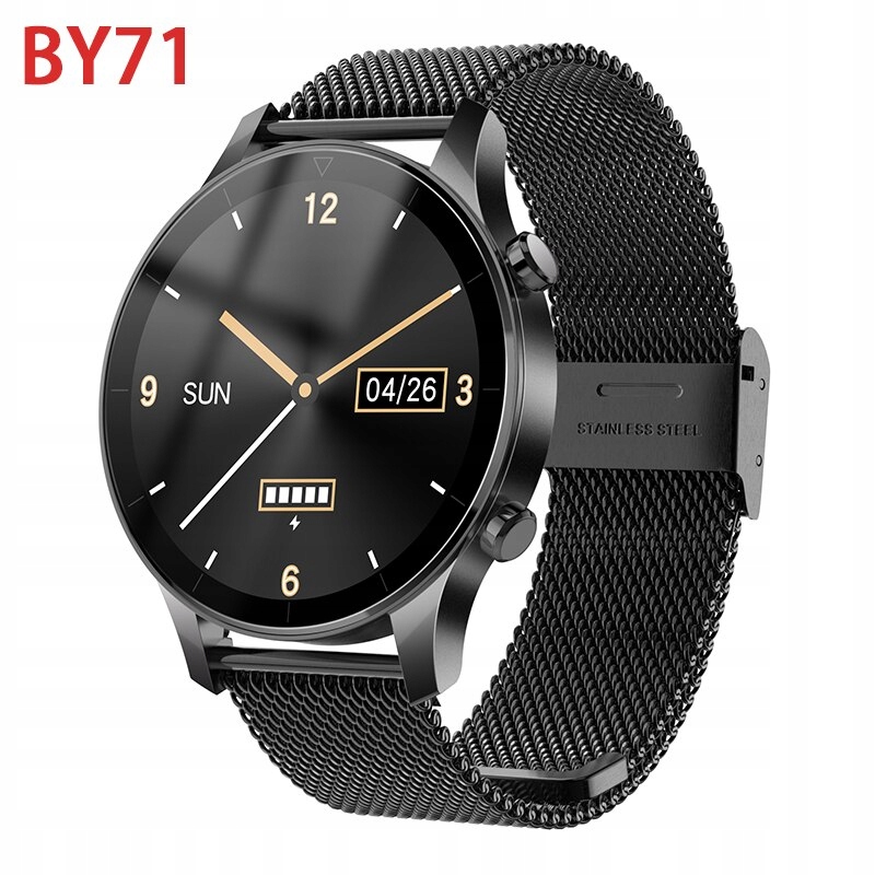 Unisex hodinky - Smartwatch Watch-BY71 Black Steel Standard