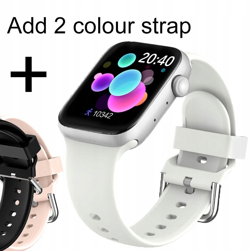 Unisex hodinky - Smartwatch Watch-White Pridajte 2 pruhy