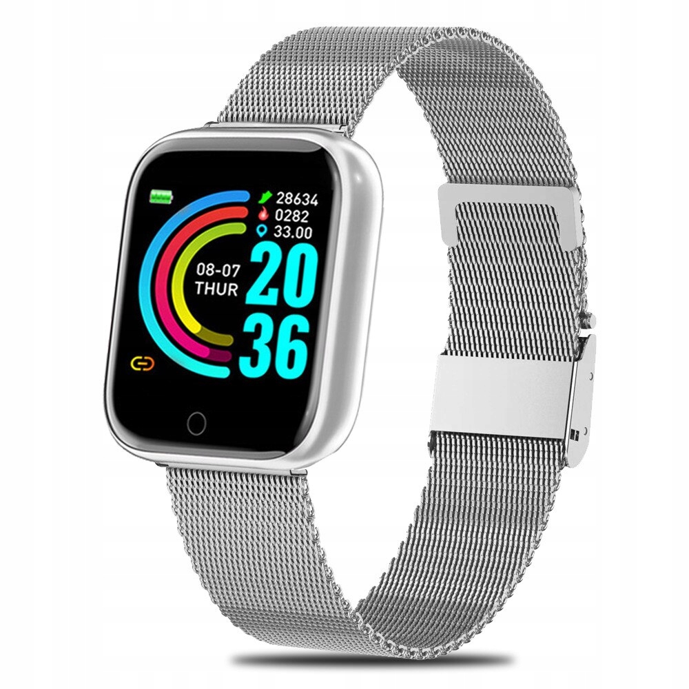 Unisex hodinky - Smartwatch Watch-White (oceľový pás)