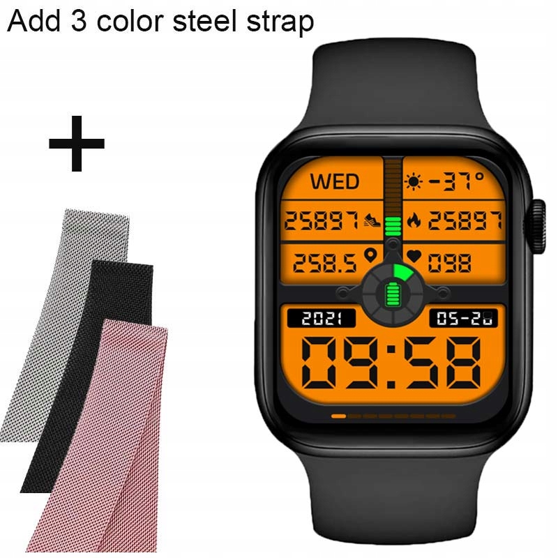 Unisex hodinky - Smartwatch Watch-BK-Add 3-zafarbená oceľ