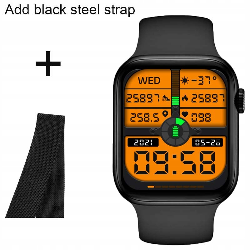 Unisex hodinky - Smartwatch Watch-BK-Black oceľ