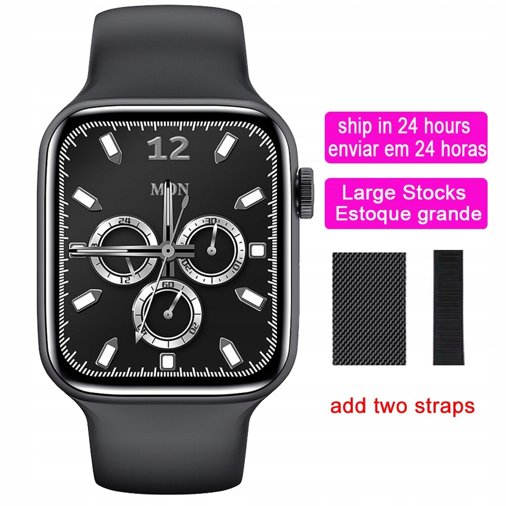 Unisex hodinky - Smartwatch Watch-Blackadd2straps 12