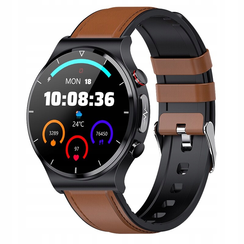 Unisex hodinky -  Smartwatch Watch-Brown Leather Strap