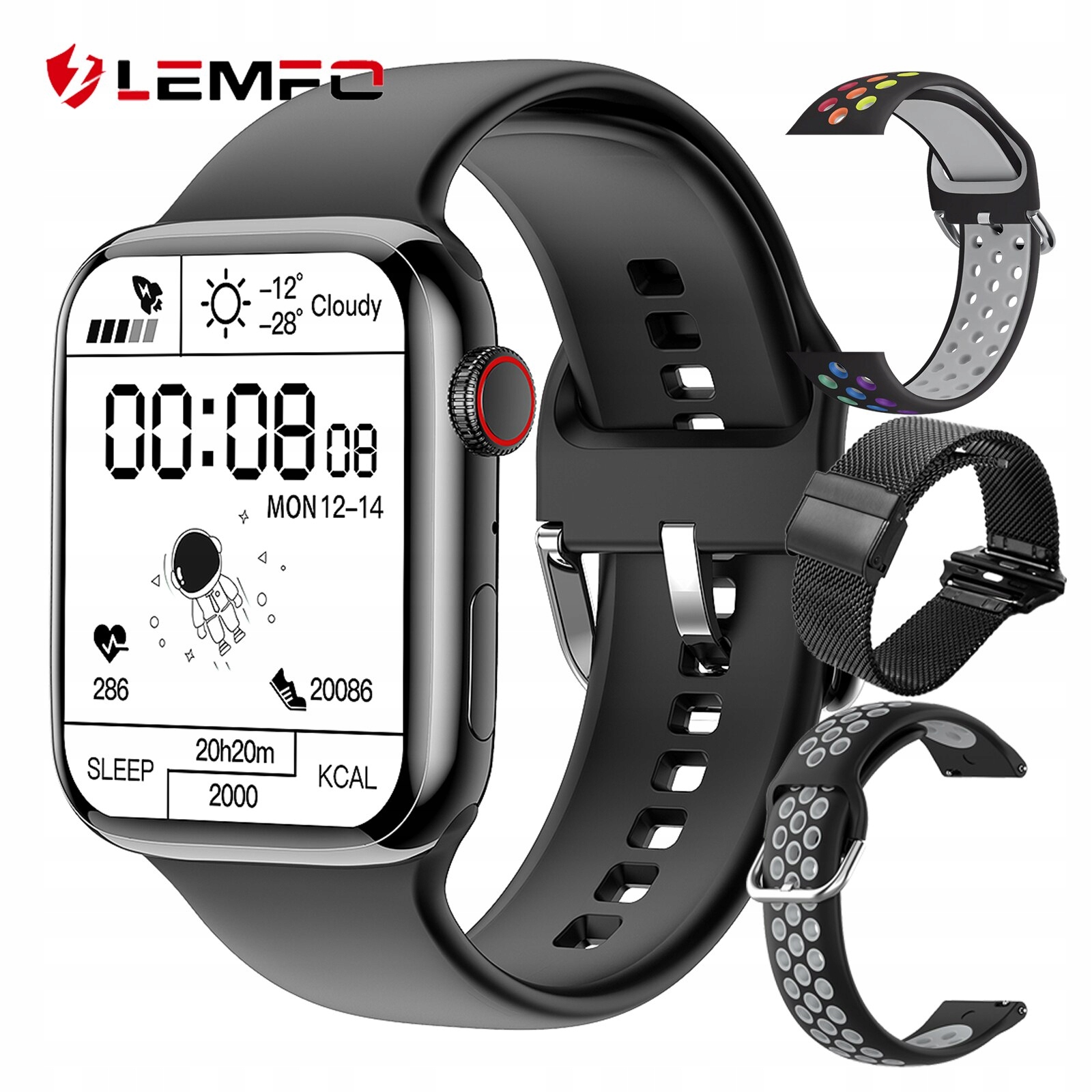 Unisex hodinky - Smartwatch Watch-Black Set 11 44 mm pd7max
