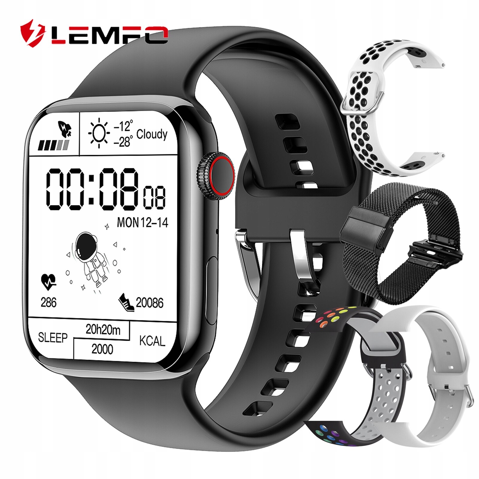 Unisex hodinky - Smartwatch Watch-Black Set 14 44 mm pd7max