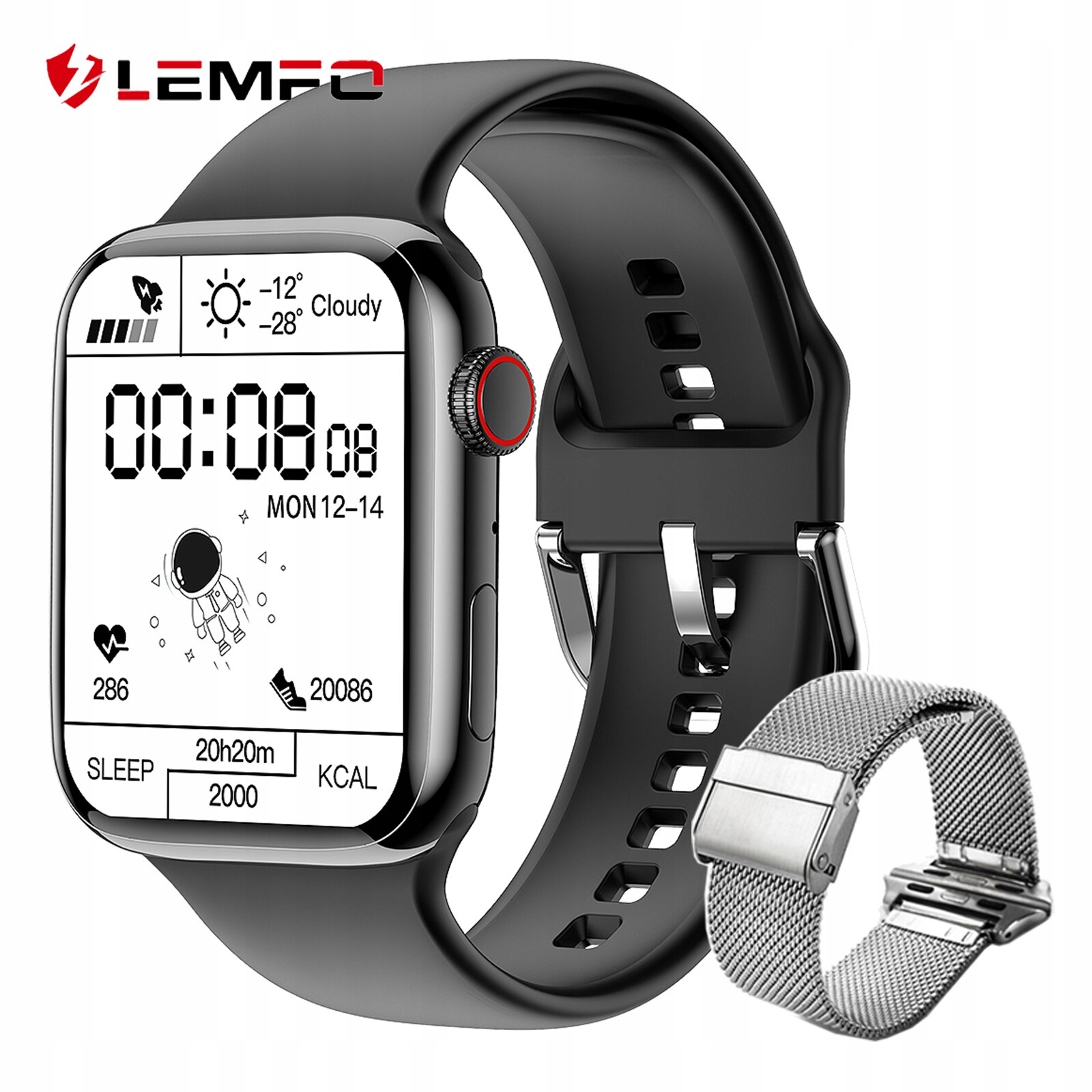 Unisex hodinky - Smartwatch Watch-Black Set 6 44 mm pd7max