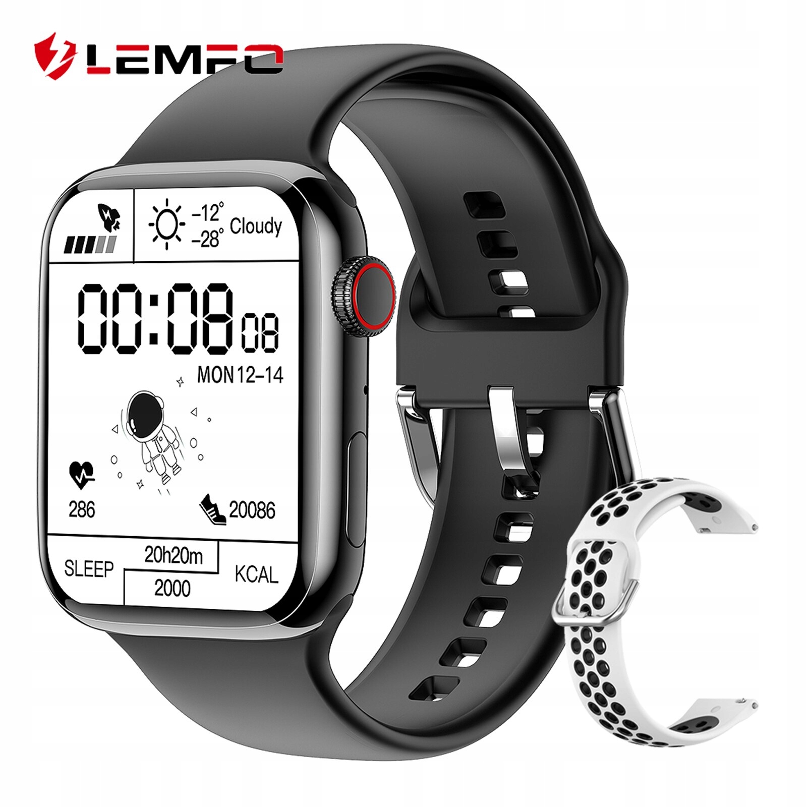 Unisex hodinky - Smartwatch Watch-Black set 2 44 mm pd7max