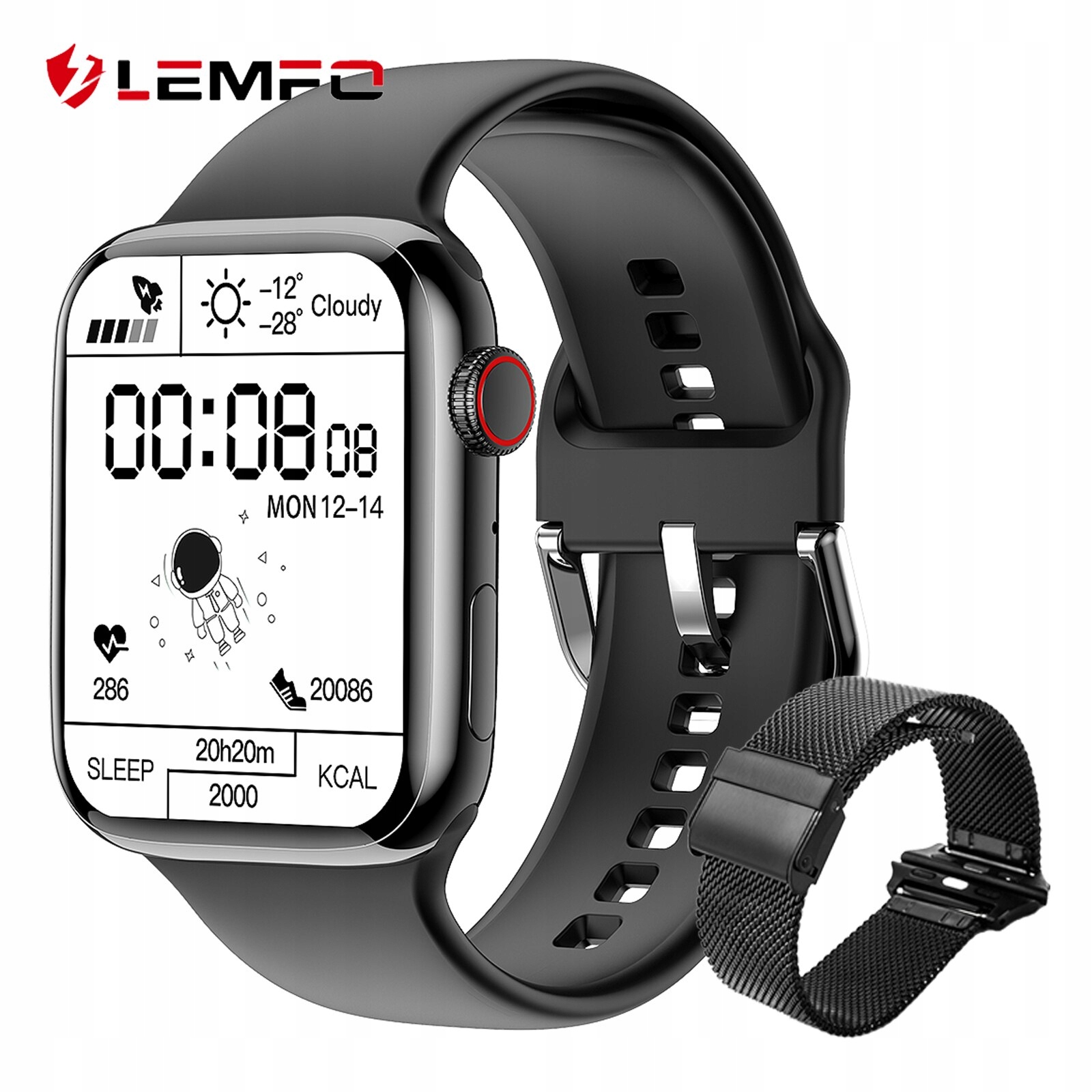 Unisex hodinky - Smartwatch Watch-Black Set 5 44 mm pd7max