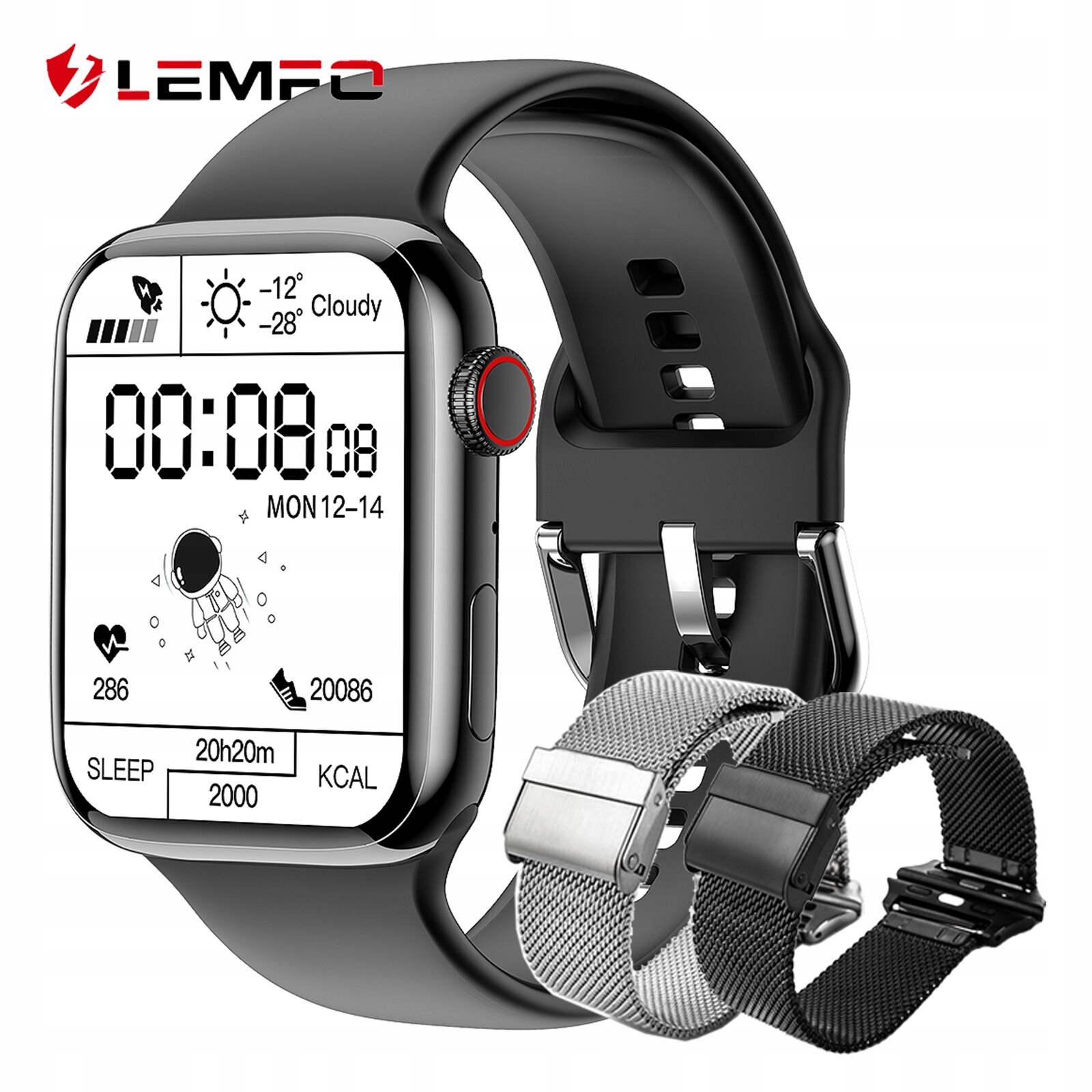 Unisex hodinky - Smartwatch Watch-Black Set 9 44 mm pd7max