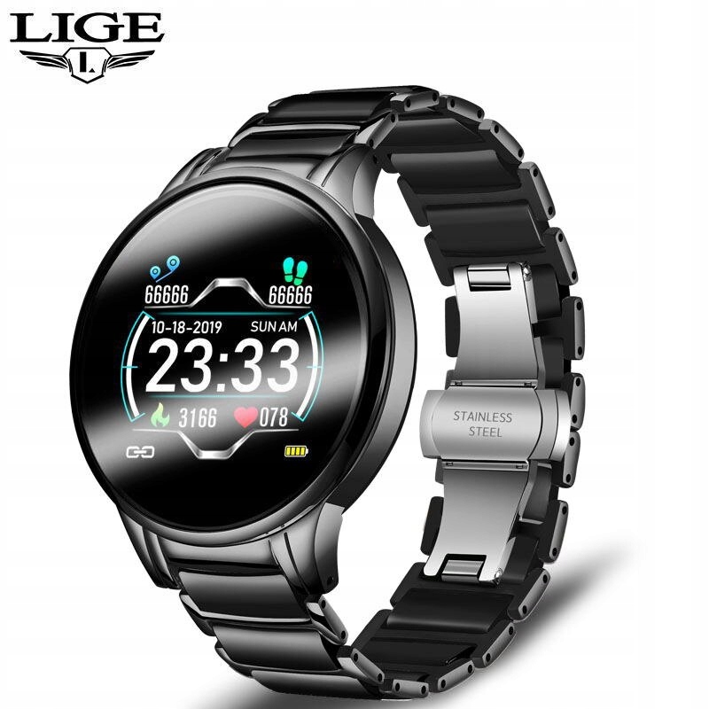Unisex hodinky -  Smartwatch Watch-Cerramics All Black