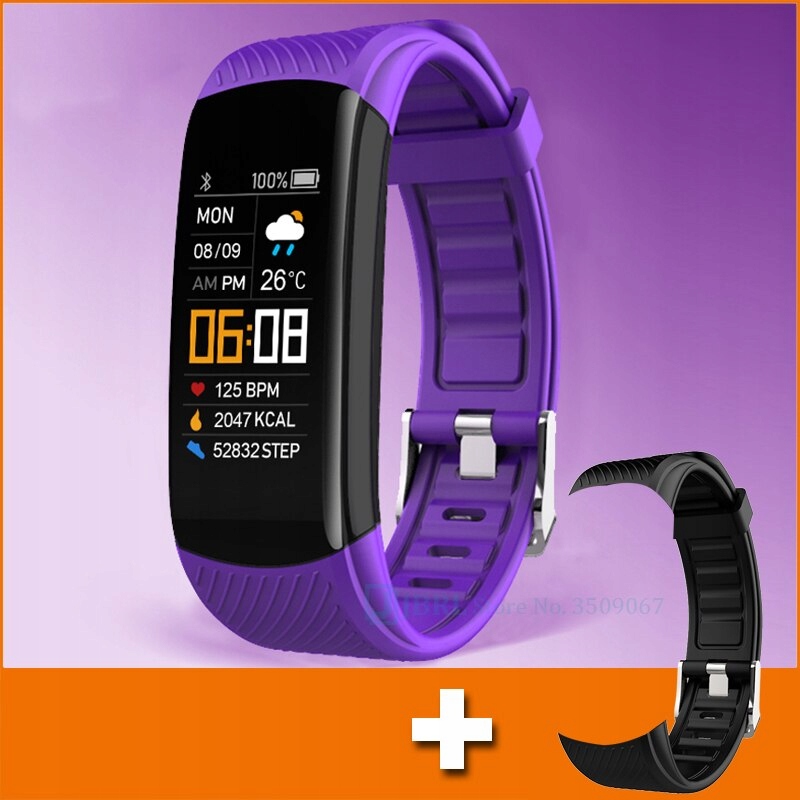 Unisex hodinky - Smartwatch Watch-CieMny PP Pridajte 1 pás