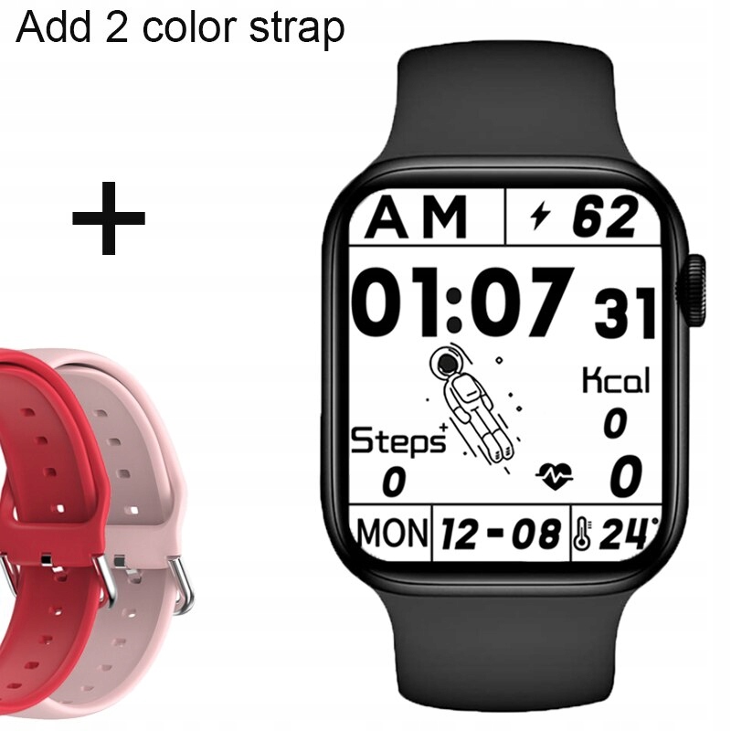 Unisex hodinky - Smartwatch Watch-čierno pridať červenú ružovú farbu