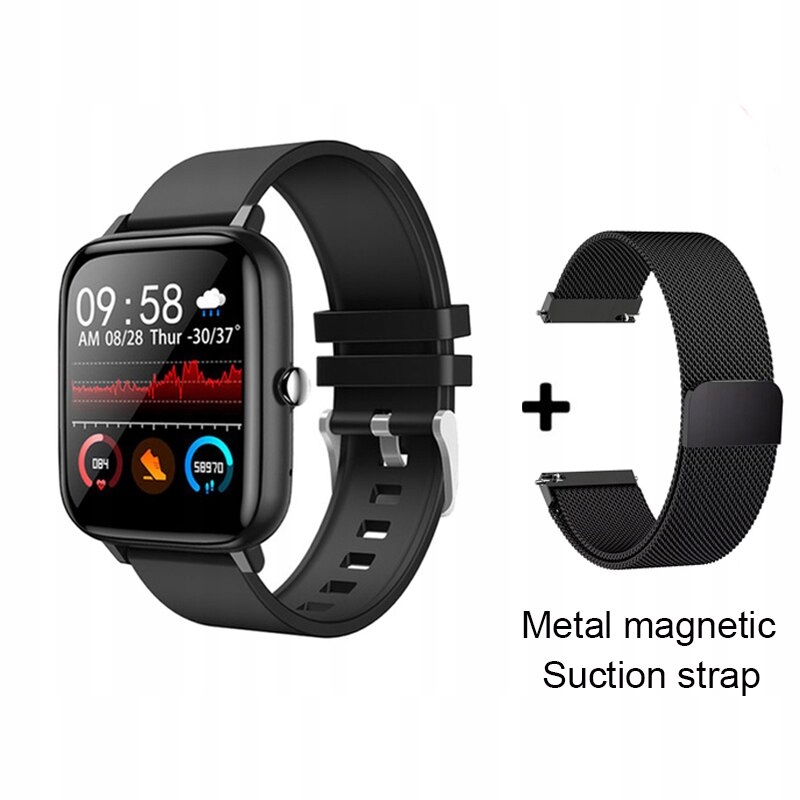 Unisex hodinky - Smartwatch Watch-Black Pridajte meta popruh